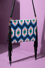 Load image into Gallery viewer, Aztec Pattern Crossbody Bag with Tassels
