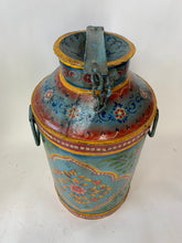 Load image into Gallery viewer, Vintage Indian Antique Design Colorful Hand painted Iron Milk Can - Hom Decor Warehouse
