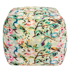 Load image into Gallery viewer, Handmade Hummingbird Design Velvet Multi Colour Home Décor Pouf - Hom Decor Warehouse
