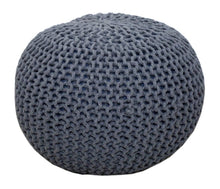 Load image into Gallery viewer, Charcoal 15&quot;x17&quot; Gum Drop 100% Cotton Knitted Round Pouf Foot Stool Ottoman - Hom Decor Warehouse
