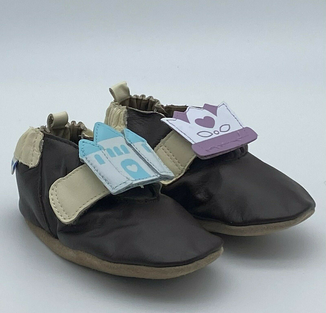 Robeez Soft Soles Girls My Fairy Tale Espresso Booties Shoes 12 18 - Hom Decor Warehouse