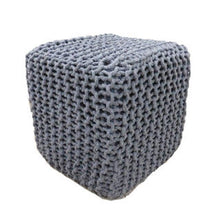 Load image into Gallery viewer, Chicklet 100% Cotton Knitted Square Cube Pouf Ottoman for Living Room Footstool 15x15x15 Gray - Hom Decor Warehouse
