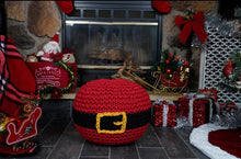 Load image into Gallery viewer, Santa Pouf | Round Pouf | Cotton Ottoman | Round Knitted Ottoman | Round Foot Rest | Cotton Pouf | Hand Knitted Pouf | New Home gift - Hom Decor Warehouse
